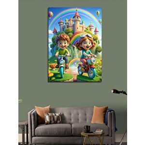 Kanvas Tablo Space Süren Çocuklar 100x140 cm