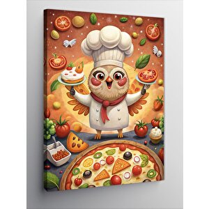 Kanvas Tablo Sevimli Kuş Aşçı Oluyor 50x70 cm