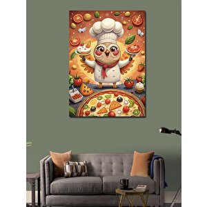 Kanvas Tablo Sevimli Kuş Aşçı Oluyor 50x70 cm