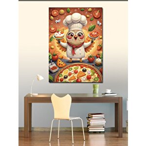 Kanvas Tablo Sevimli Kuş Aşçı Oluyor 50x70 cm