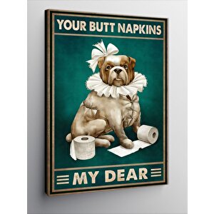 Kanvas Tablo Tuvalet Kağıdı Ve Köpek 50x70 cm