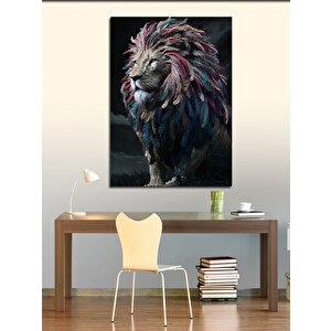 Kanvas Tablo Kuş Tüylü Aslan 50x70 cm