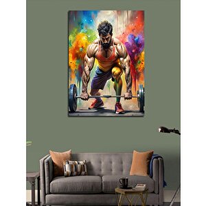 Kanvas Tablo Halter Kaldıran Adam 50x70 cm
