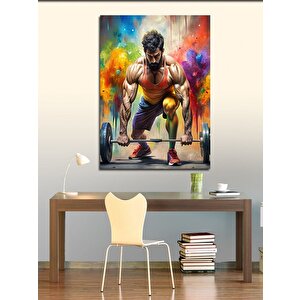 Kanvas Tablo Halter Kaldıran Adam 50x70 cm