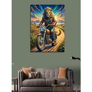 Kanvas Tablo Motorcu Aslan 50x70 cm