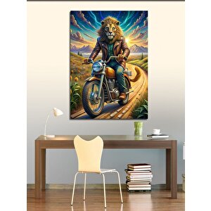 Kanvas Tablo Motorcu Aslan 50x70 cm