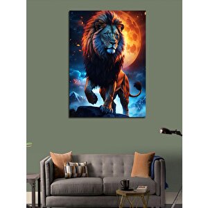 Kanvas Tablo Aslan Kral Ve Gezegenler 70x100 cm