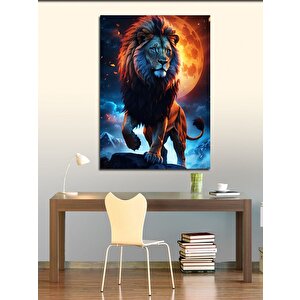 Kanvas Tablo Aslan Kral Ve Gezegenler 70x100 cm