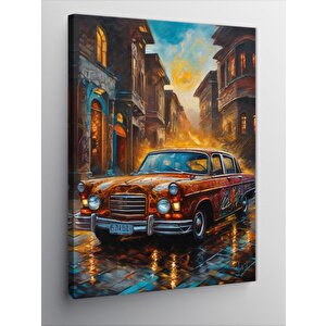 Kanvas Tablo Turuncu Klasik Araba 100x140 cm