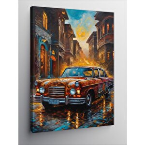 Kanvas Tablo Turuncu Klasik Araba 50x70 cm
