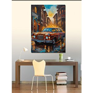 Kanvas Tablo Turuncu Klasik Araba 50x70 cm