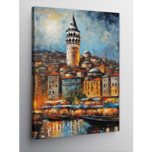 Kanvas Tablo İstanbul Galata Kulesi Manzara 50x70 cm
