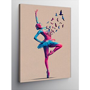 Kanvas Tablo Dansçı Kadın Ve Kuşlar 100x140 cm