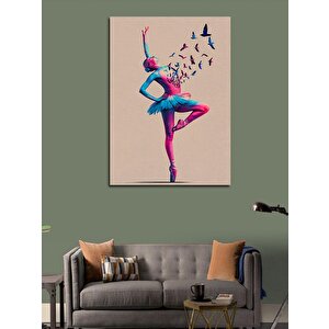 Kanvas Tablo Dansçı Kadın Ve Kuşlar 100x140 cm
