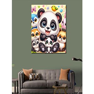 Kanvas Tablo Sevimli Pandalar Ve Kirpiler 70x100 cm