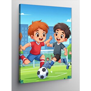 Kanvas Tablo Futbol Oynayan Çocuklar 70x100 cm