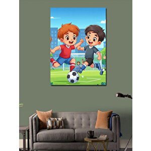 Kanvas Tablo Futbol Oynayan Çocuklar 70x100 cm