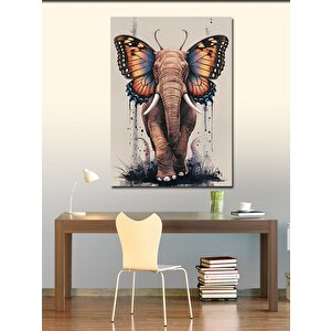 Kanvas Tablo Kelebek Kulaklı Fil 100x140 cm
