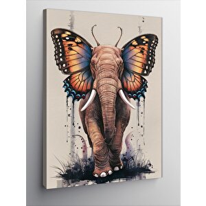 Kanvas Tablo Kelebek Kulaklı Fil 50x70 cm