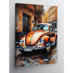 Kanvas Tablo Turuncu Kaplumbağa Araba 100x140 cm