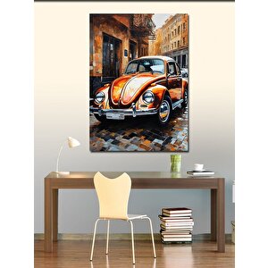 Kanvas Tablo Turuncu Kaplumbağa Araba 100x140 cm