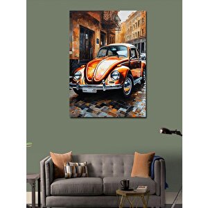 Kanvas Tablo Turuncu Kaplumbağa Araba 70x100 cm