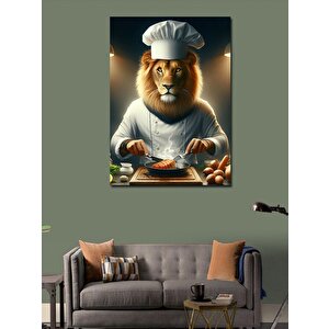 Kanvas Tablo Et Pişiren Aşçı Aslan 70x100 cm