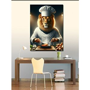 Kanvas Tablo Et Pişiren Aşçı Aslan 70x100 cm