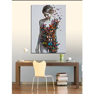 Kanvas Tablo Kadın Ve Kelebek 70x100 cm