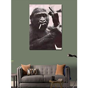 Kanvas Tablo El Hareketi Yapan Sevimli Maymun 50x70 cm