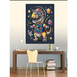 Kanvas Tablo Sevimli Dinazor Ve Gezegenler 70x100 cm