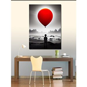 Kanvas Tablo Kırmızı Balonlu Çocuk 70x100 cm