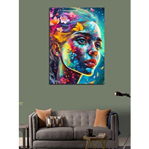 Kanvas Tablo Soyut Kadın Ve Çiçekler 70x100 cm