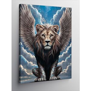 Kanvas Tablo Kanatlı Aslan 100x140 cm