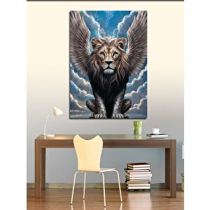 Kanvas Tablo Kanatlı Aslan 100x140 cm