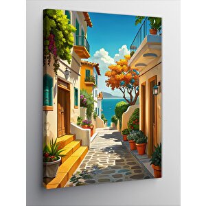 Kanvas Tablo Sahil Kasabası Manzarası 50x70 cm