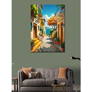 Kanvas Tablo Sahil Kasabası Manzarası 50x70 cm