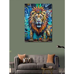 Kanvas Tablo Aslan Kral Graffiti 50x70 cm