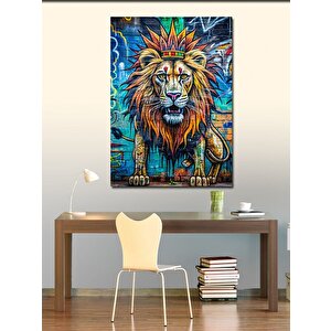 Kanvas Tablo Aslan Kral Graffiti 50x70 cm