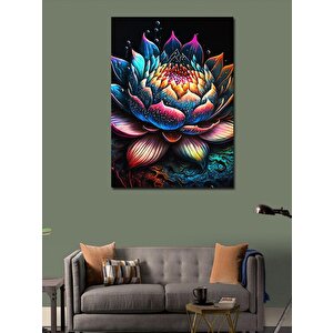 Kanvas Tablo Renkli Lotus Çiçeği 100x140 cm