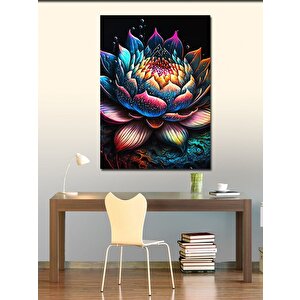 Kanvas Tablo Renkli Lotus Çiçeği