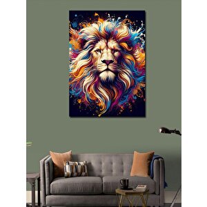 Kanvas Tablo Renkli Aslan 100x140 cm