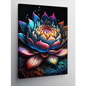 Kanvas Tablo Renkli Lotus Çiçeği 70x100 cm