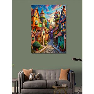 Kanvas Tablo Arnavut Kaldırımlı Masal Köyü 70x100 cm