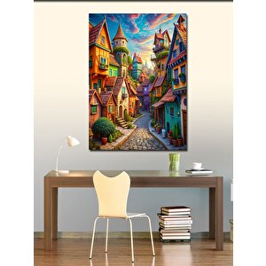 Kanvas Tablo Arnavut Kaldırımlı Masal Köyü 70x100 cm