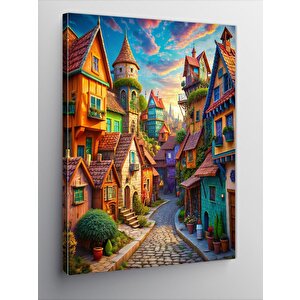 Kanvas Tablo Arnavut Kaldırımlı Masal Köyü 50x70 cm