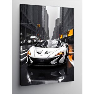Kanvas Tablo Beyaz Spor Araba 70x100 cm