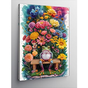 Kanvas Tablo Çiçekler Ve Kurbağa Prens 100x140 cm