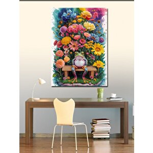 Kanvas Tablo Çiçekler Ve Kurbağa Prens 70x100 cm