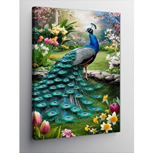 Kanvas Tablo Erkek Tavus Kuşu 70x100 cm